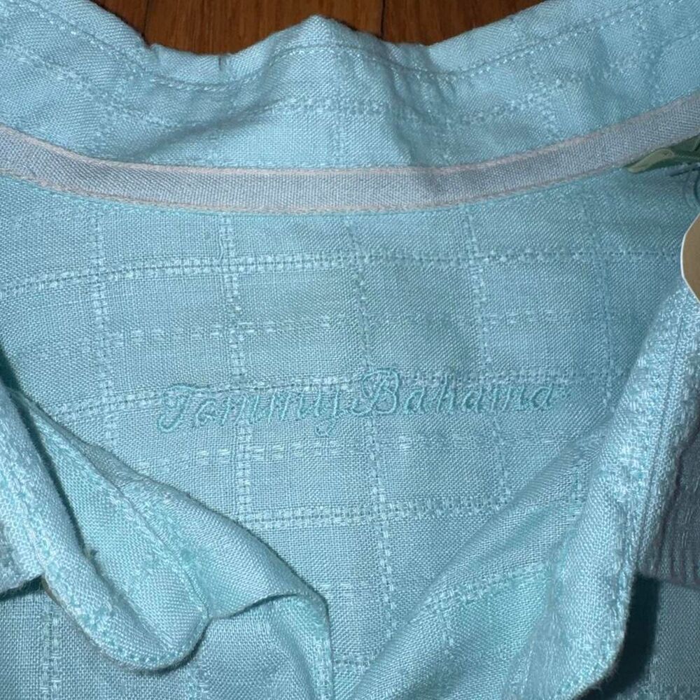 Tommy Bahama Costa Sera Long Sleeve Linen Shirt Plume Aqual Teal Men's XL NWT! - Picture 4 of 8